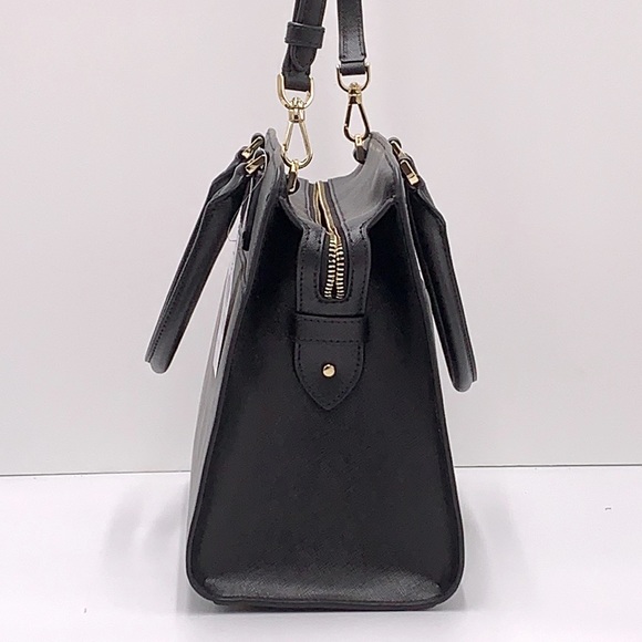 KATE SPADE Madison Saffiano Leather Medium Satchel BLACK COLOR - Picture 7 of 15